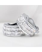Boucles d'oreilles Diamane argenté/blanc