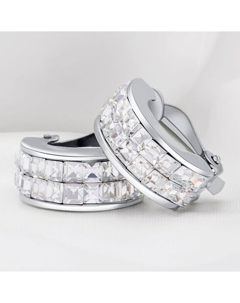 Boucles d'oreilles Diamane argenté/blanc