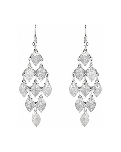 Naturel zilver/witte oorbellen