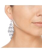Naturel zilver/witte oorbellen