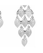 Naturel zilver/witte oorbellen