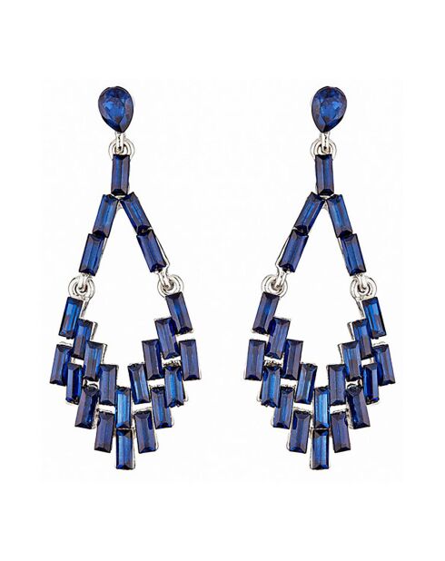 Boucles d'oreilles Sitello argenté/bleu nuit