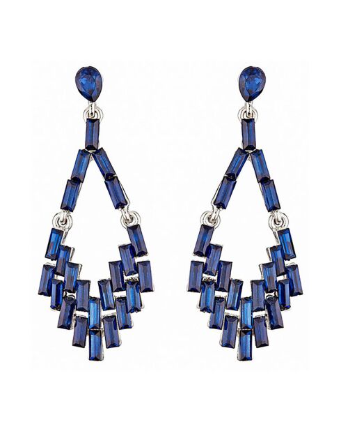 Boucles d'oreilles Sitello argenté/bleu nuit