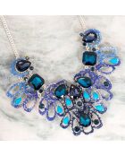 Silber/blaue Abendkette