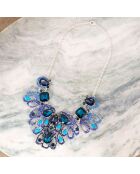 Silber/blaue Abendkette