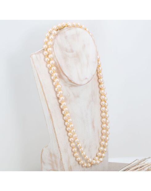 Collier Shaddie doré/blanc