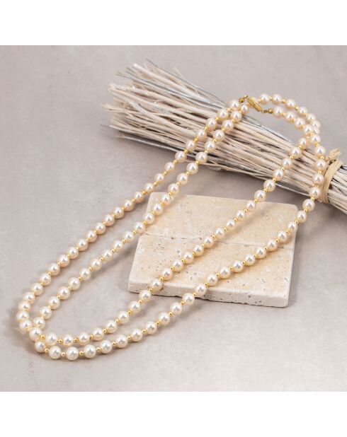 Collier Shaddie doré/blanc