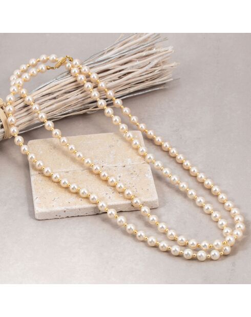 Collier Shaddie doré/blanc