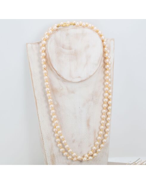 Collier Shaddie doré/blanc