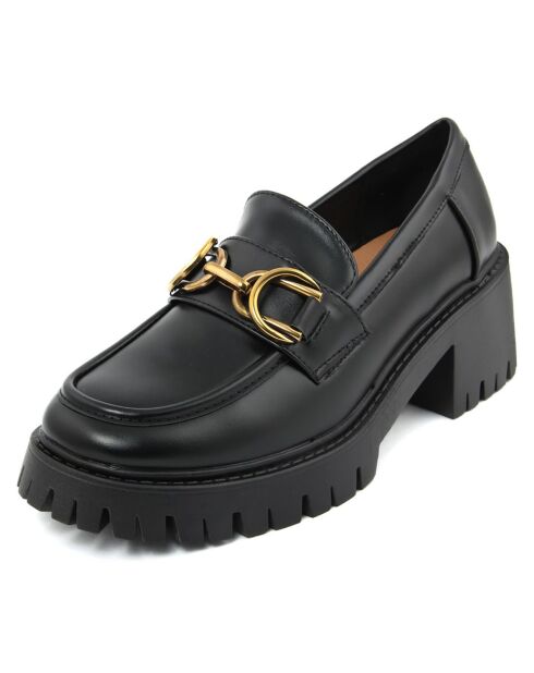 Mocassins Maïlys noirs - Talon 6 cm