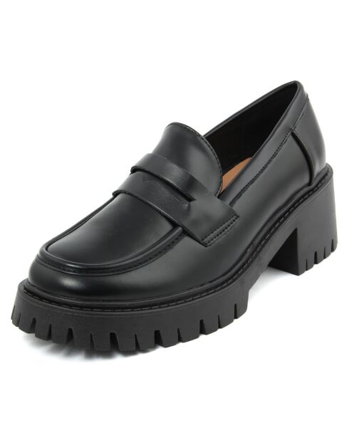 Mocassins Gabrielle noirs - Talon 6 cm