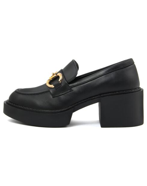 Schwarze Mokassins Charlotte - 6 cm Absatz