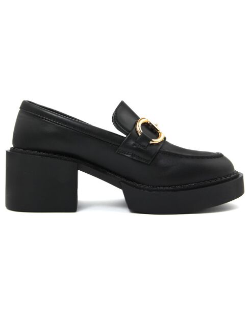 Mocassins Charlotte noirs - Talon 6 cm