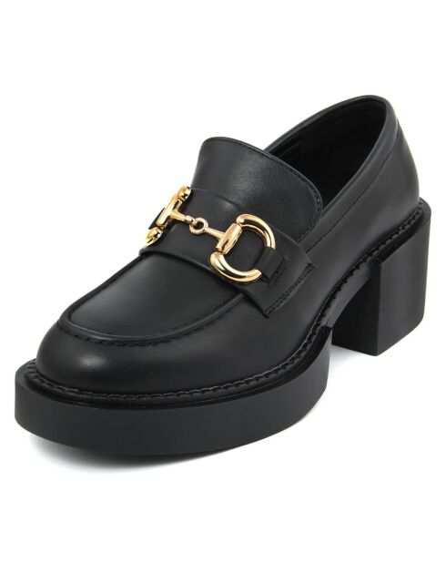 Schwarze Mokassins Charlotte - 6 cm Absatz