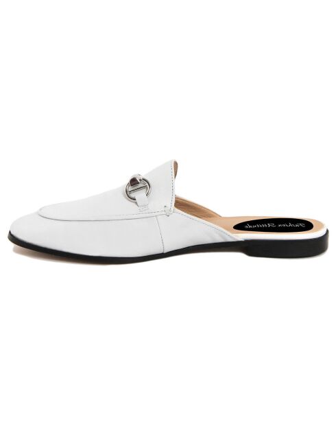 Mules Mocassins en Cuir Emma blanches