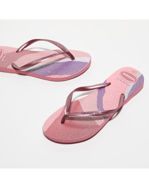 Tongs Slim Palette Glow rose/multicolore