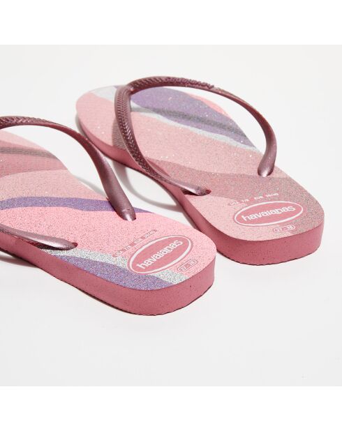 Tongs Slim Palette Glow rose/multicolore