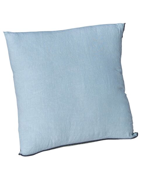 Coussin en Lin surjet charbon Oslo  bleu - 45x45 cm