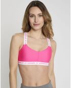 Brassière de sport technique UA rose/blanc