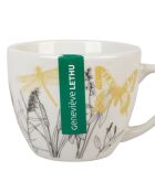 6 Tasses en Porcelaine Dans mon Jardin blanc/jaune/noir - 10 cl