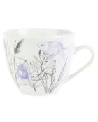 6 Tasses en Porcelaine Dans mon Jardin blanc/bleu/noir - 18 cl