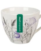 6 Tasses en Porcelaine Dans mon Jardin blanc/bleu/noir - 18 cl