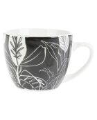 6 Tasses en Porcelaine Esquisse Végétale noires - 10 cl