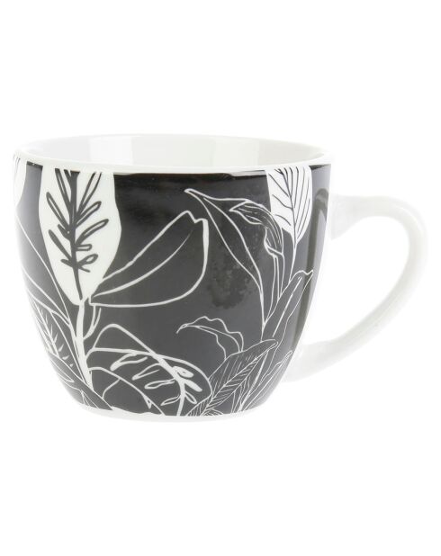 6 Tasses en Porcelaine Esquisse Végétale noires - 10 cl