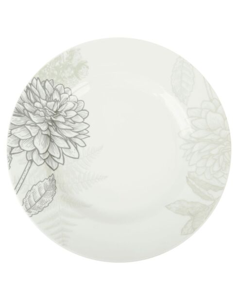 6 Assiettes plates Porcelaine Voie Lacté blanches - D.26.5 cm