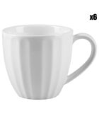 6 Tasses en Porcelaine Doux Souvenirs blanches - 21 cl