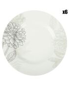 6 Assiettes plates Porcelaine Voie Lacté blanches - D.26.5 cm