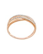 Bague Curl Diamants 0.04 ct or rose