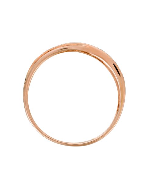 Bague Curl Diamants 0.04 ct or rose