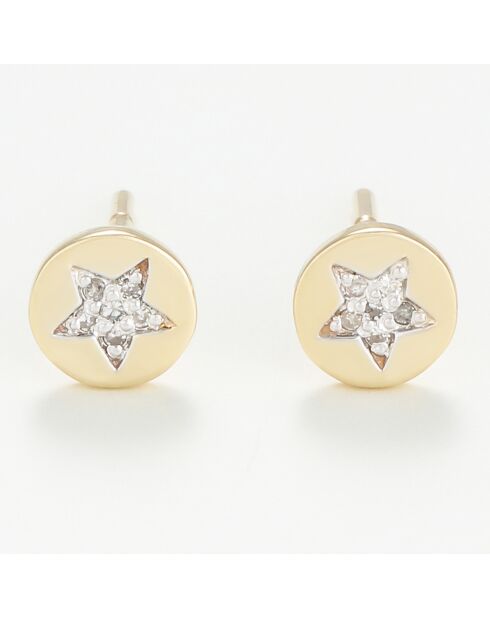 Boucles d'oreilles Diamants 0.03 ct or jaune
