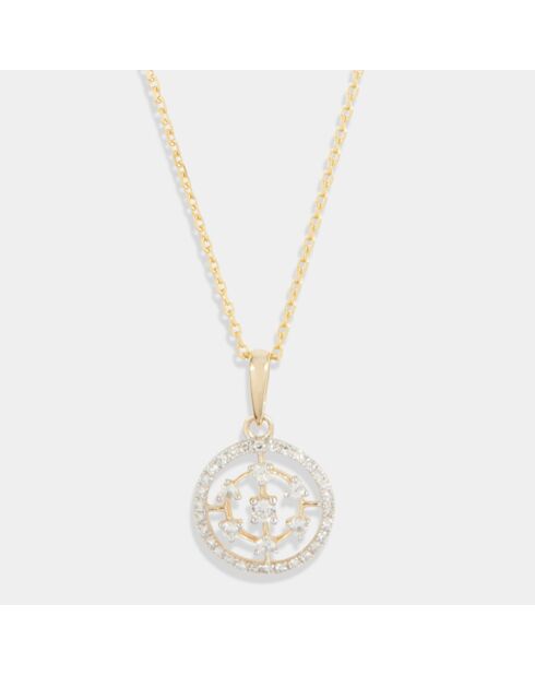 Cosmeia Anhänger aus 0,07 ct Diamanten und 0,10 ct weißen Saphiren aus Gelbgold