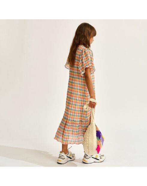 Robe Poezie à carreaux multicolore
