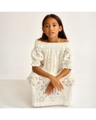 Robe en Popeline brodée Henna blanche