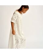 Robe en Popeline brodée Henna blanche