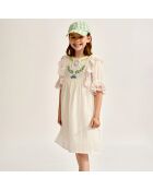 Robe en Voile de Coton brodé Honest  blanche