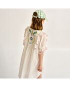 Robe en Voile de Coton brodé Honest  blanche