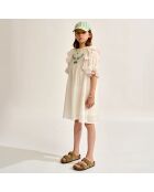 Robe en Voile de Coton brodé Honest  blanche