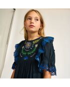 Robe en Voile de Coton brodé Honest marine