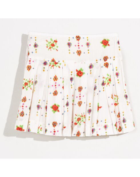 Faltenrock Haka weiß/mehrfarbig