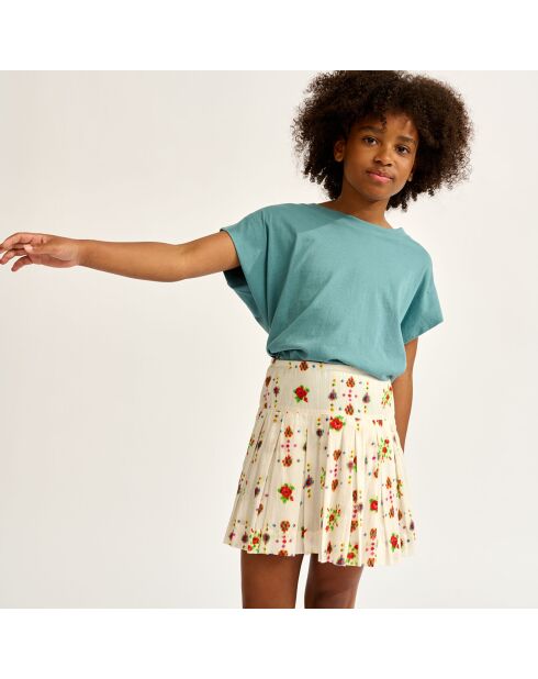 Faltenrock Haka weiß/mehrfarbig