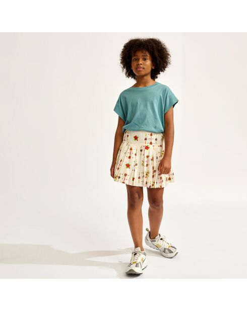 Faltenrock Haka weiß/mehrfarbig