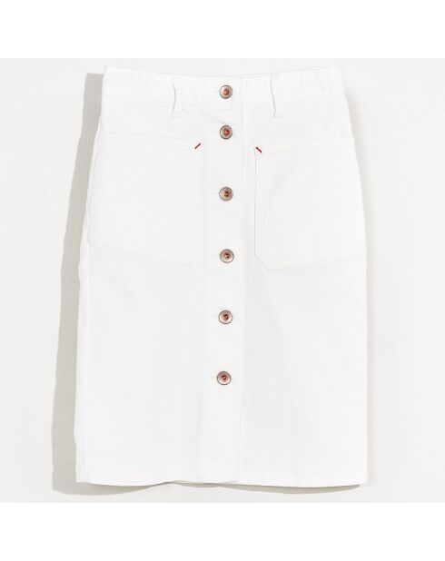 Weißer Pepsie Denim-Bleistiftrock