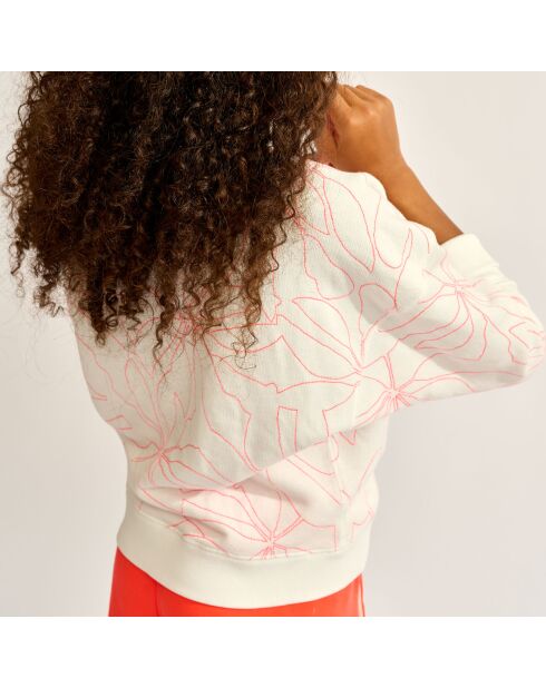 Sweat Fadem imprimé blanc/rose