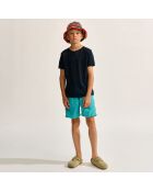 T-Shirt 100% Lin Mogo  marine