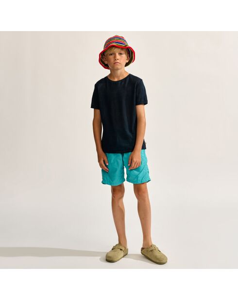 T-Shirt 100% Lin Mogo  marine