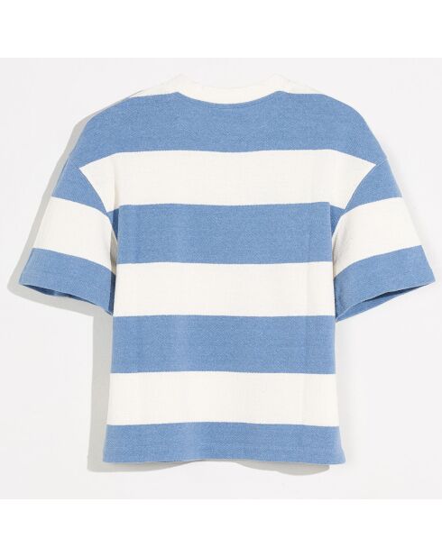T-Shirt Sine rayé blanc/bleu